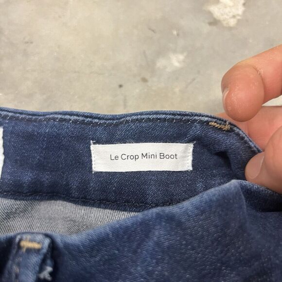 Frame Size 25 Womens Jeans Le Crop Mini Boot Mid Rise Stretch Raw Hem Med Wash - Picture 9 of 9